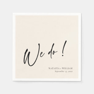 Serviette En Papier Élégant ivoire "We Do" Mariage personnalisé servie