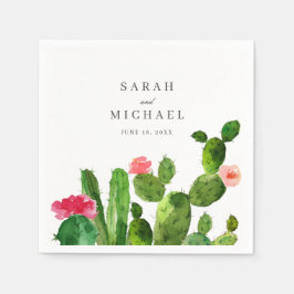 Serviette En Papier Elégant jardin de Cactus | Réception de mariage