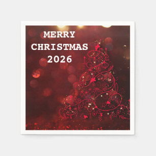 Serviette En Papier Élégant Joyeux Noël Joyeux Joyeux Fête 2026