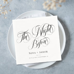 Serviette En Papier Élégant La Nuit Avant Mariage Customisé