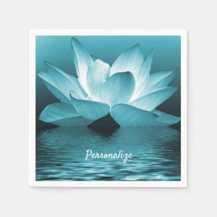 Serviette En Papier Elégant Lotus Flower Ocean Zen Yoga Personnalisé