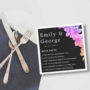 Serviette En Papier Élégant Lumière de néon Roses Boho Mariage Floral