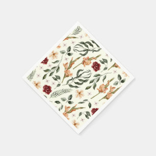 Serviette En Papier Elégant Manoir De Pays Ranch Floral Mariage