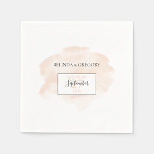 Serviette En Papier Elégant Mariage aquarelle