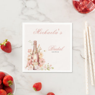 Serviette En Papier Élégant Mariage Champagne Rose Shower Nuptial