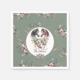 Serviette En Papier Élégant Mariage de cheval de printemps