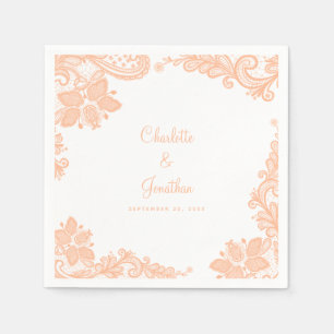 Serviette En Papier Élégant Mariage de dentelle Fiançailles de mariée
