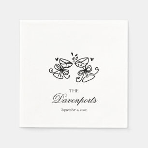 Serviette En Papier Élégant Mariage de la mariée de Bow Champagne Whim