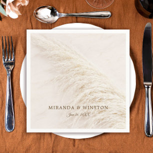 Serviette En Papier Élégant Mariage de laiton de Pampas rustique