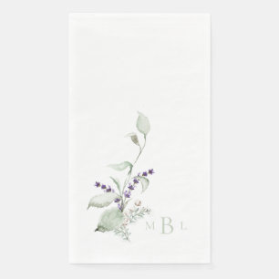 Serviette En Papier Élégant Mariage de monographie de la lavande de fe