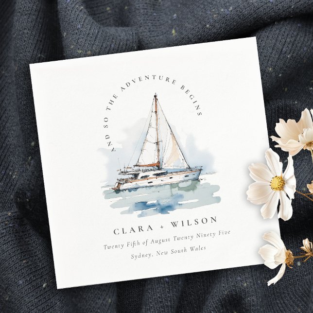 Serviette En Papier Elégant Mariage de navigation de plaisance Dusky (Créateur téléchargé)