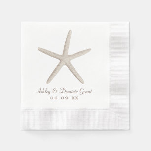 Serviette En Papier Élégant Mariage de poisson-Starfish beige neutre