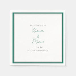 Serviette En Papier Élégant Mariage Emerald Green Serviettes