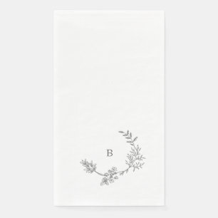 Serviette En Papier Élégant Mariage floral croqué