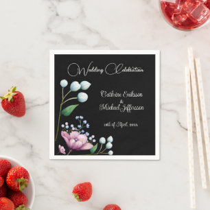 Serviette En Papier Élégant Mariage Floral Soft Botanical Romance
