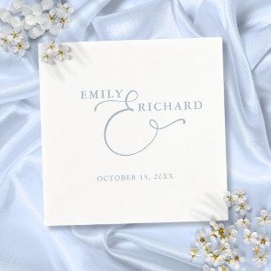 Serviette En Papier Élégant Mariage moderne Dusty Blue