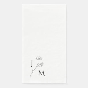 Serviette En Papier Élégant Mariage Monogramme moderne