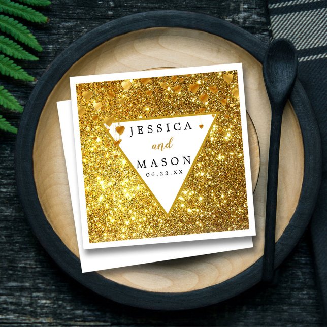 Serviette En Papier Elégant Mariage Parties scintillant or Cocktail Na (Créateur téléchargé)