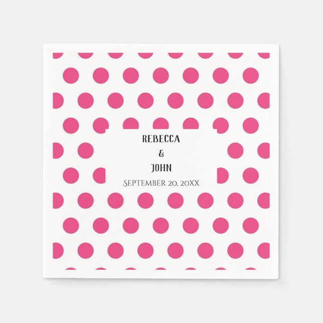 Serviette En Papier Élégant Mariage Pointe rose Personnalisé Napkin (Devant)