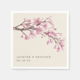 Serviette En Papier Élégant Mariage rose