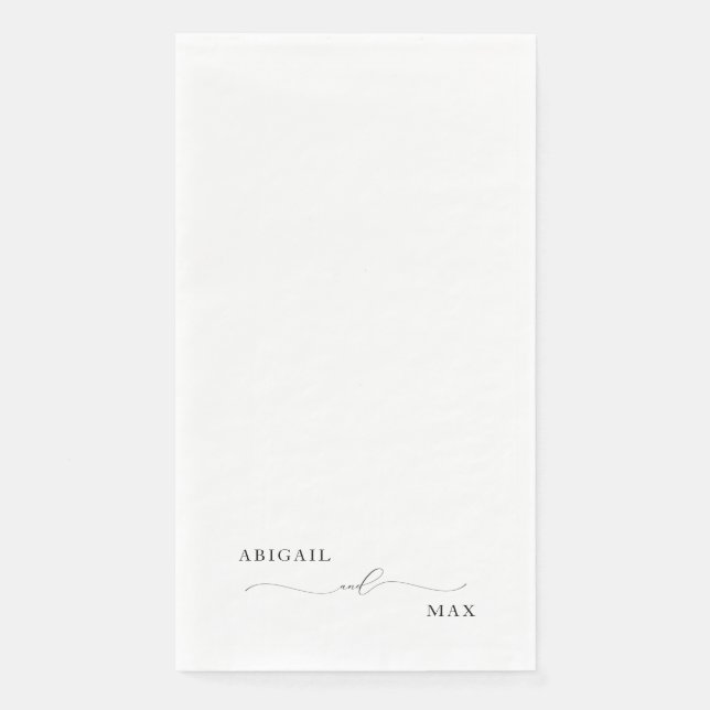 Serviette En Papier Élégant Mariage Swash (Devant)