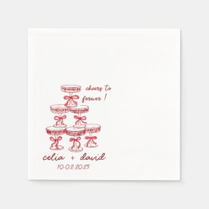 Serviette En Papier Élégant Mariage Tour Champagne
