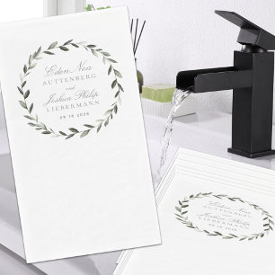 Serviette En Papier Élégant Mariage traditionnel de serrure d'olive