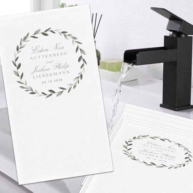 Serviette En Papier Élégant Mariage traditionnel de serrure d'olive (Créateur téléchargé)