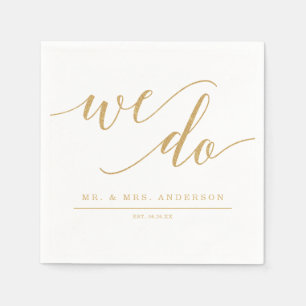 Serviette En Papier Elégant minimal Mariage Cocktail Napkin