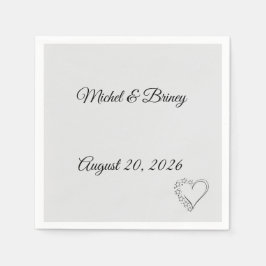 Serviette En Papier Elegant Minimalist Wedding Napkins