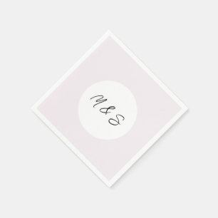 Serviette En Papier Élégant minimaliste noir et Lilac