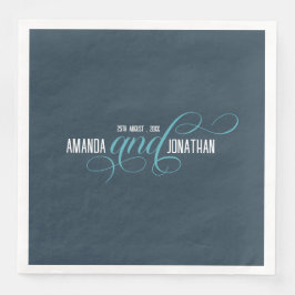 Serviette En Papier Élégant minimaliste Pickled Bluewood Mariage