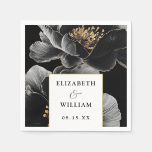 Serviette En Papier Élégant Moderne Floral Botanique Mariage Moderne