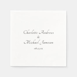 Serviette En Papier Élégant moderne Script Couples Noms Mariage