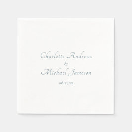 Serviette En Papier Élégant moderne Script Couples Noms Mariage