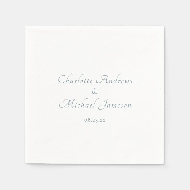 Serviette En Papier Élégant moderne Script Couples Noms Mariage (Devant)