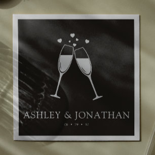 Serviette En Papier Élégant Moderne Simple Elements Cocktail Mariage