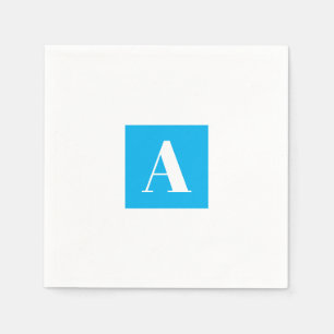 Serviette En Papier Elegant Monogram Blue