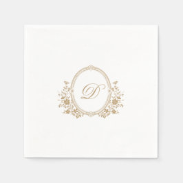 Serviette En Papier Elégant Monogram Crest Mariage Napkin