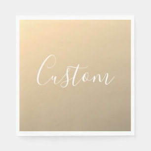 Serviette En Papier Élégant Monogramme de script moderne ou Word   Or