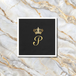 Serviette En Papier Élégant Monogramme initial