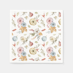 Serviette En Papier Elégant Motif d'aquarelle d'automne