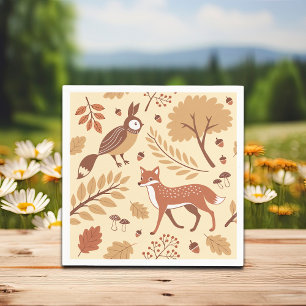 Serviette En Papier Élégant Motif d'automne scandinave