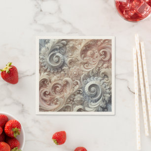 Serviette En Papier Élégant Motif de dentelle Pastel Gradient