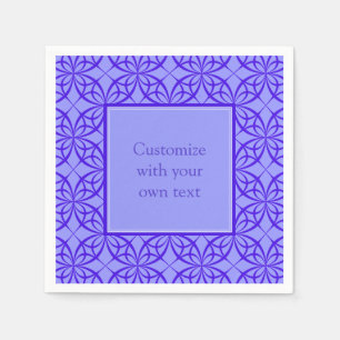 Serviette En Papier Élégant Motif de fibres violettes texte personnali