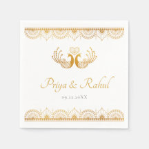 Élégant Motif d'or Mariage indien
