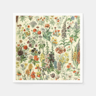 Serviette En Papier Élégant Motif Floral Fleurs Botaniques