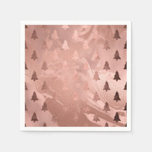 Serviette En Papier Élégant motif rose d'or de Noël