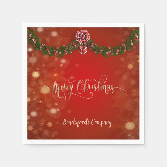 Serviette En Papier Élégant Noël, Fête de l'entreprise (Devant)
