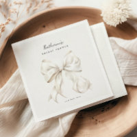 Élégant nœud blanc pour la douche de la mariée